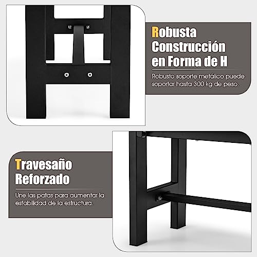 COSTWAY Banco Exterior de 2 Plazas, Banco Jardin Exterior Estructura Metal Revestido de Plástico, 120 x 36 x 40,5 cm, Carga 300kg, Terraza Jardin Interior Exterior (Gris)