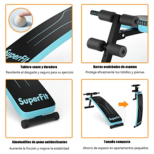 COSTWAY Banco Regulable de Altura para Pesas, Banco Entrenamiento Plegable, Banco para Estiramiento para Casa Gimnasio y Oficina, 200 kg, 132-140 x 52 x 48-60 cm