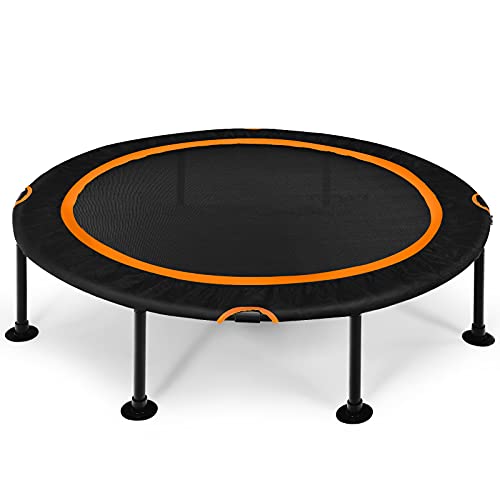 COSTWAY Mini Cama Elástica de φ120 cm Trampolín Fitness para Interior y Exterior para Niño y Adulto (Naranja)