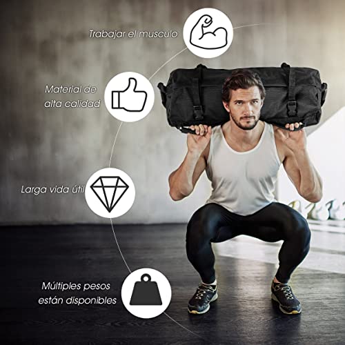 COSTWAY Saco de Arena para Entrenamiento 27 kg, Saco Peso Fitness Ajustable, Sandbag Saco Peso para Gimnasio Hogar Fitness