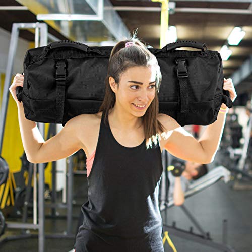 COSTWAY Saco de Arena para Entrenamiento 27 kg, Saco Peso Fitness Ajustable, Sandbag Saco Peso para Gimnasio Hogar Fitness