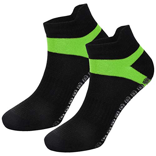 Cozlly 4 Pares Calcetines de Yoga Antideslizantes para Mujeres y Hombre, Pilates Calcetines, Algodón Calcetines Deportivos para Ejercicio Interior, Yoga, Pilates, Fitness Gimnasia Ballet, EU35-42