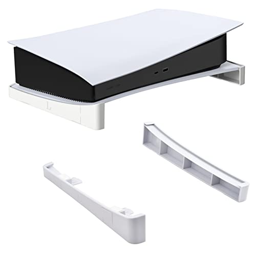 Cozlly Soporte Horizontal para PS5, Soporte Base para PS5, Soporte Horizontal compatible con PS5 DE/UHD Consola, Compatible con Playstation 5 Disc & Digital Editions, Soporte acostado para PS5, Blanco