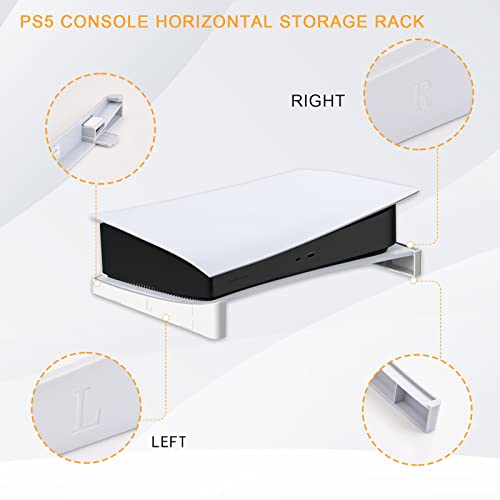 Cozlly Soporte Horizontal para PS5, Soporte Base para PS5, Soporte Horizontal compatible con PS5 DE/UHD Consola, Compatible con Playstation 5 Disc & Digital Editions, Soporte acostado para PS5, Blanco