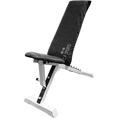 C.P.SPORTS Fitness Toalla de mano de microfibra | fijación + bolsa con cremallera | gimnasio entrenamiento deportivo | extra suave, lavable, larga y grande | para mujeres y hombres | color gris oscuro