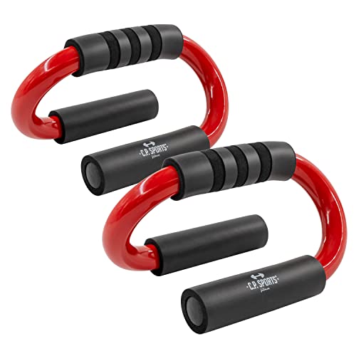 C.P.Sports Premium Push-Up Bars | Asas para Flexiones de Brazos Que no dañan Las muñecas | Ideal para Entrenar en el Gimnasio de casa | Ergonómico y Acolchado | Juego de 2