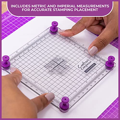 Crafter's Companion CC-Tool-STPLAT4 Plataforma de Estampado para la elaboración de proyectos-10cm x 10cm, Caucho, 4" x 4"