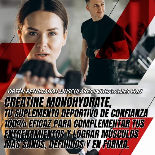 Creatina Monohidratada en polvo de alta solubilidad 5000mg/dosis | Aumenta el crecimiento muscular y mejora el rendimiento físico | Fórmula natural sin aditivos | 345 gramos sabor sandía