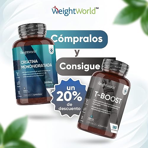 Creatina Monohidratada Pura 3000mg 270 Comprimidos - Suplemento Vegano Sin Sabor Para 3 Meses de Suministro, Incrementa Resistencia, Potencia los Efectos de los Entrenamientos y el Deporte