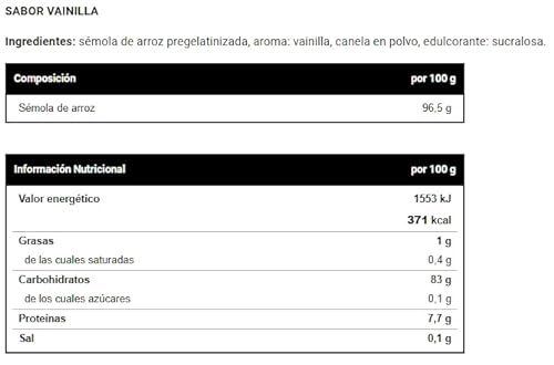 CREMA ARROZ 600 g VAINILLA- Suplementos Alimentación y Suplementos Deportivos - Vitobest