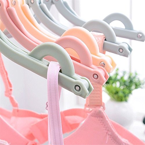 CRITIVE-SHOP Travel Coat Hangers Adultos Juego de 10 - Perchas Ahorro de Espacio - Perchas de Plástico Plegables para Ropa Portátil para Camping al Aire Libre Viajes de Negocios (5 Color)