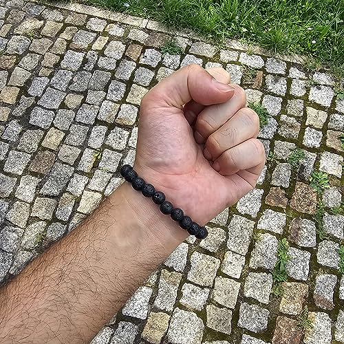 Crossfit Pulsera deportiva con mancuernas, piedra natural, pulseras de yoga, levantamiento de pesas, regalo para hombres, 8 mm