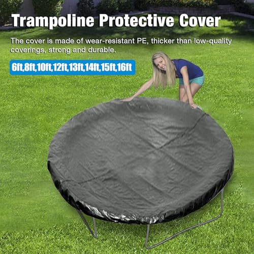 Cubierta Meteorológica De Trampolines Sombra De Sol UV Impermeable Para Lluvia De Polvo Para 6ft A 16ft Cubierta De Protección De Trampolín Materiales De PE Resistentes A La Intemperie Fijación Segura