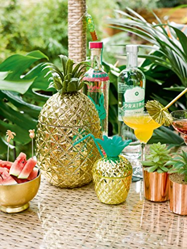 Cubo de hielo de piña dorado con tapa, agregado premium a su carrito de bebidas | Accesorio de barra retro | Decoración de fiesta con clase | Refrigerador elegante | Regalo ideal para él o ella