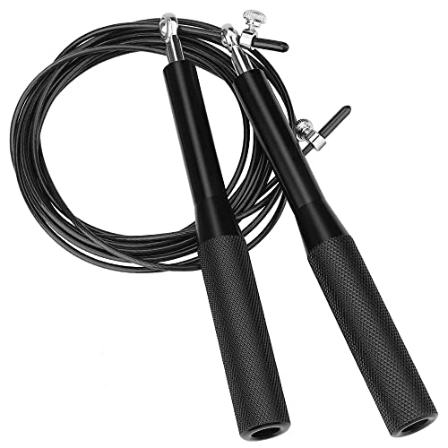 Cuerda de Saltar 3m con Ajustable Asa Antideslizante de Alta Velocidad - Comba de Aluminio para Entrenamiento Comba Crossfit para Ejercicios de Doble Inferior, Ejercicio, WOD, Exterior, MMA y Boxeo