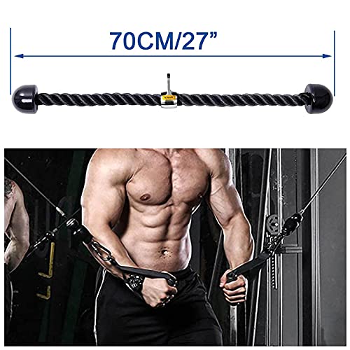 Cuerda Tríceps Cuerda para Entrenamiento Trabajos Pesados Cuerda Biceps Cuerda Tríceps Heavy Duty Desplegable Manijas Antideslizantes Cuerda Tríceps para Fitness Body Building Uso Doméstico