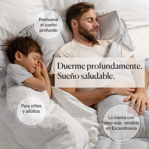 CURA Pearl Classic Weighted Blanket 150x210 9kg - Manta antiestres - Manta Pesada para un sueño Profundo y un Mejor Descanso - Manta con Peso 100% de algodón - Manta para la ansiedad