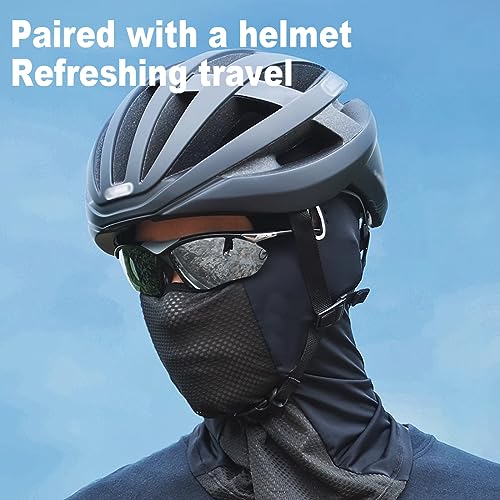 CUZYP Casco De Equitación Negro De Verano, Pasamontañas，Pasamontañas Negro，Protector De Cuello para Deportes Al Aire Libre, Protector De Cuello para Bicicleta con Máscara para Hombres y Mujeres