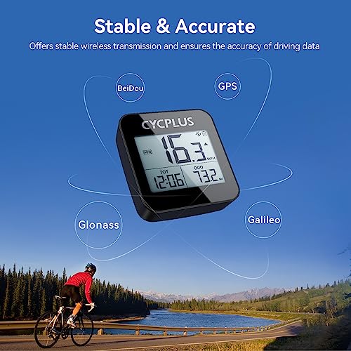 CYCPLUS G GPS Ciclismo,Velocímetro Bicicleta,Cuentakilometros Bicicleta Inalambrico,Potenciometro Ciclismo,Ciclocomputador Bicicleta,GPS Bicicleta, Impermeable IPX6,ODO