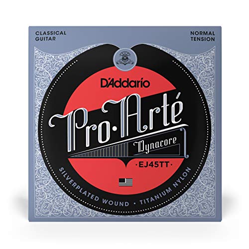 D'Addario EJ45TT ProArte DynaCore Titanium Trebles Normal Tension Classical Guitar Strings