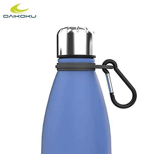 Daikoku - Botella Termica de Acero Inoxidable 500ML | A Prueba de Fugas | Bebidas Calientes por 12 Horas y Frías por 24 | Seguro y Saludable | Ideal para Senderismo, Gimnasio, Oficina | Azul