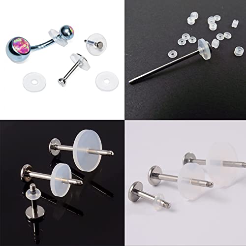 Decentraland 6 piezas de discos de perforación transparentes para piercing de barriga, aretes de silicona a presión para queloides, almohadillas curativas para ombligo, kit de piercing de ombligo,