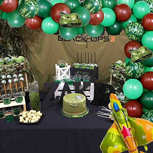 Decoraciones de fiesta de camuflaje Globos del ejército Guirnalda para fiesta militar Aire libre Tema Fiesta de cumpleaños Suministros 75 Pack