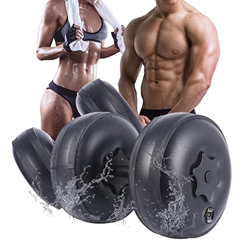 DEIRIS Juego de mancuernas rellenas de agua, pesas ajustables de 8 a 10 kg, PVC portátil plegable, para el hogar y el gimnasio, fitness, entrenamiento, entrenamiento de brazo y mano