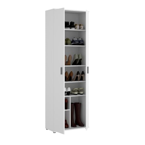 DEKIT GRUPO RIMOBEL Armario Multiusos 6 estantes, Madera de ingeniería, Blanco, 61x190x35cm