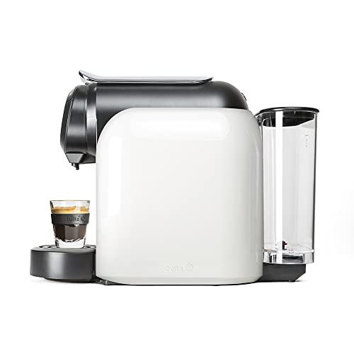 Delta Q - Cafetera de Cápsulas Qool Evolution - Color Blanco - 19 Bares de Presión - Capacidad de 1 L - Incluye 2 Packs de 40 Cápsulas de Café Qalidus de Intensidad 10