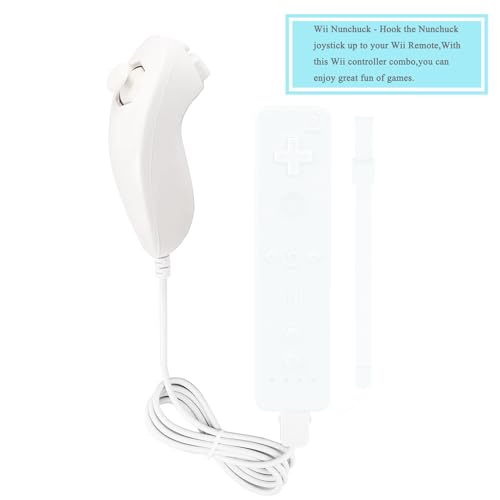 Desconocido Nunchuk Remoto Adjunto Controller para Nintendo Wii (White Edition) - Generic