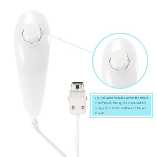 Desconocido Nunchuk Remoto Adjunto Controller para Nintendo Wii (White Edition) - Generic