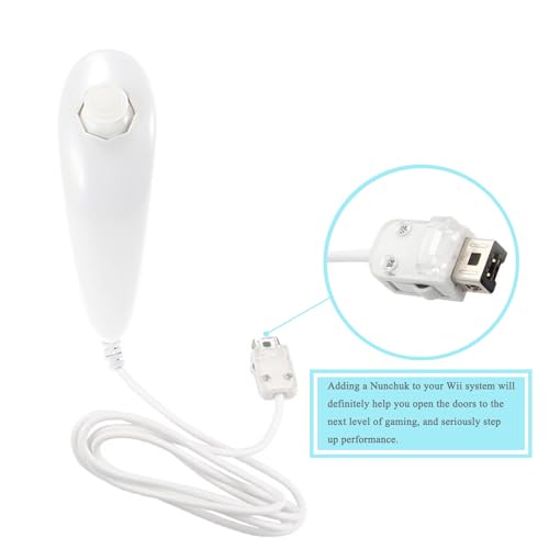 Desconocido Nunchuk Remoto Adjunto Controller para Nintendo Wii (White Edition) - Generic