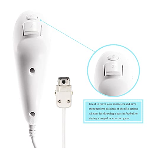 Desconocido Nunchuk Remoto Adjunto Controller para Nintendo Wii (White Edition) - Generic