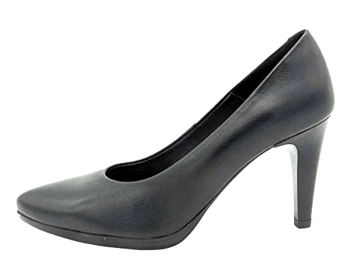 Desireé - Zapatos de salón de Cuero Real para Mujer, Negro 1251 - Tacón de Aguja 9 cm, Forro de Cuero y características de Confort TotalFlex - Hecho en España - Talla eu-37