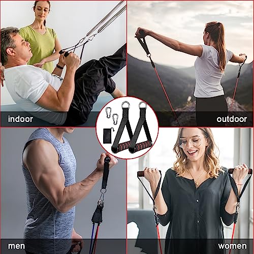 DGN 2pcs Mango de Resistencia para Ejercicio,Nylon Mango Polea Gym,Mango de Cuerda Triceps,Manija Bandas de Resistencia,Accesorios Gym Empuñadura Polea para Yoga, Gimnasio, Cable Machine