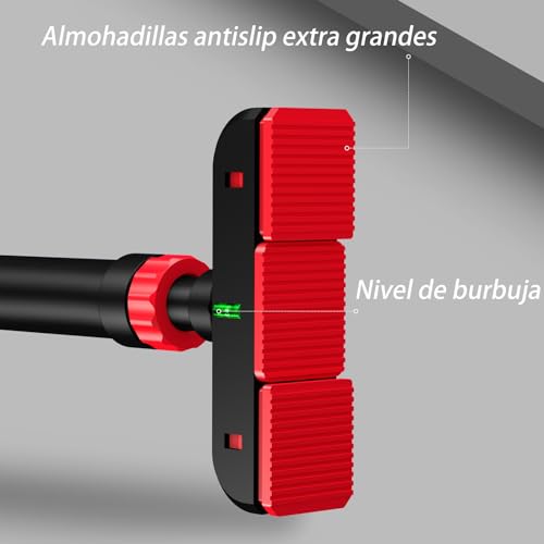 DH FitLife Barra de dominadas para marco de puerta sin tornillos | Pull Up Bar Doorway para enroscar | entrenador de espalda para puerta 70-90 cm | con nivel de burbuja