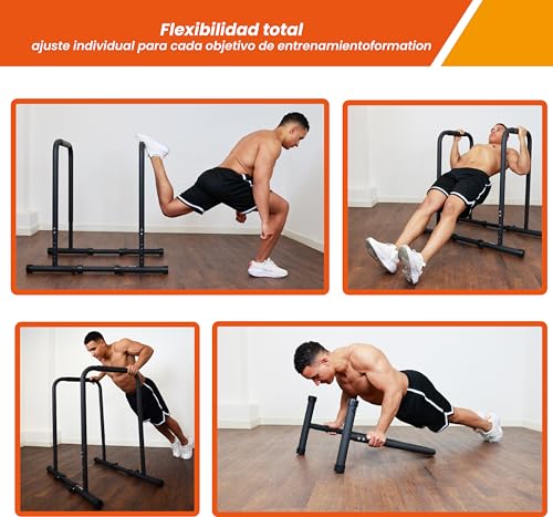 DH FitLife Barras Dip, Estación de Inmersión para Gimnasio Casa, Ejercicios con Barras Paralelas para el Cuerpo Entero, Dip Bar Estación de entrenamiento de fuerza, 80-100 cm Ajustable Individualmente