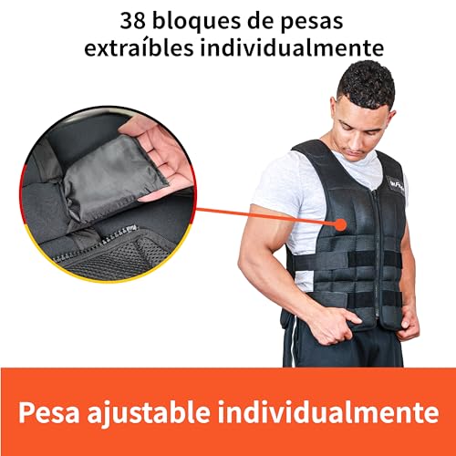 DH FitLife Chaleco de Peso 20 KG para Musculación y Entrenamiento de Fuerza, Weighted Vest Ajustable, Chaleco Lastrado para Correr, Mujeres Hombres Fitness Chaleco de Entrenamiento