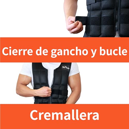 DH FitLife Chaleco de Peso 20 KG para Musculación y Entrenamiento de Fuerza, Weighted Vest Ajustable, Chaleco Lastrado para Correr, Mujeres Hombres Fitness Chaleco de Entrenamiento