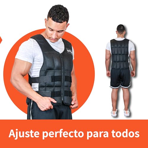 DH FitLife Chaleco de Peso 20 KG para Musculación y Entrenamiento de Fuerza, Weighted Vest Ajustable, Chaleco Lastrado para Correr, Mujeres Hombres Fitness Chaleco de Entrenamiento