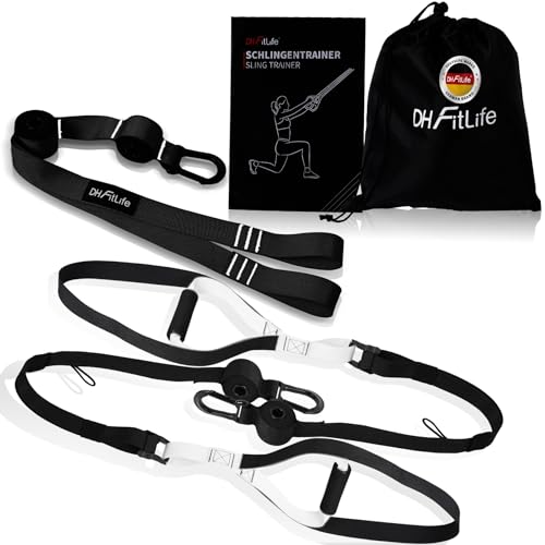 DH-FitLife - Juego de entrenamiento en suspensión para entrenamiento de cuerpo entero, para entrenamiento de fuerza y entrenamiento en casa, resistencia de peso corporal para casa y de viaje