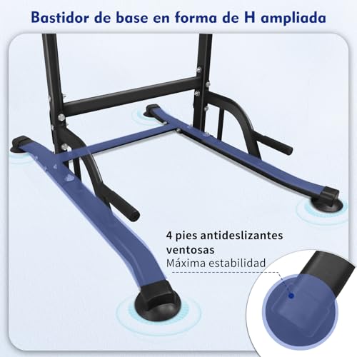 DH FitLife Power Tower Dip Station | Dispositivos deportivos con barra de dominadas, barras dip y entrenamiento de espalda | estación de fuerza | estación de entrenamiento | Power Rack