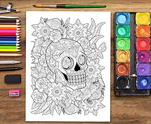 Dia De Los Muertos: Libro De Colorear Para Adultos (Día de los Muertos)