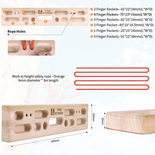 Diapasón Portátil como Tablas de Entrenamiento de Escalada en Roca con Bordes y Bolsillos | Hangboard Portátil para Escaladores como de Escalada en Roca para Interiores y Xxteriores