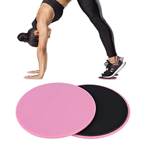 Diapositivas de discos de fitness, 2 piezas Discos deslizantes Control deslizante Disco de ejercicios Ejercicio Placa deslizante Discos deslizantes Fitness Core Slider Entrenamiento (Rosado)