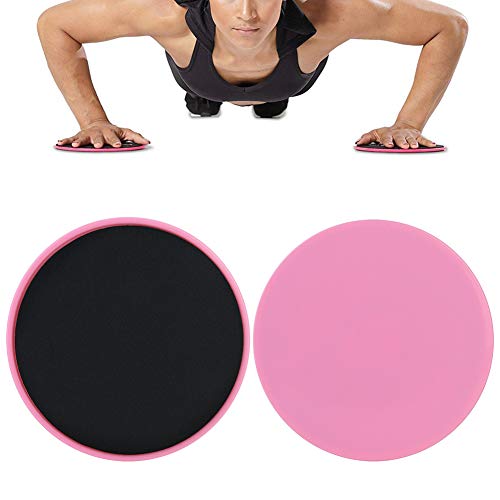 Diapositivas de discos de fitness, 2 piezas Discos deslizantes Control deslizante Disco de ejercicios Ejercicio Placa deslizante Discos deslizantes Fitness Core Slider Entrenamiento (Rosado)