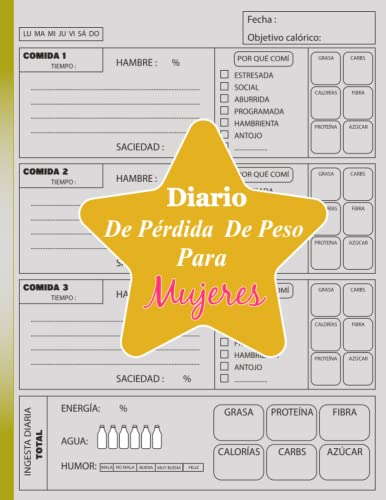 Diario De Pérdida De Peso Para Mujeres: Revista de pérdida de peso para el programa de dieta para mujeres | comida diaria motivacional, contador de ... rastreador de actividad y comida de 60 días