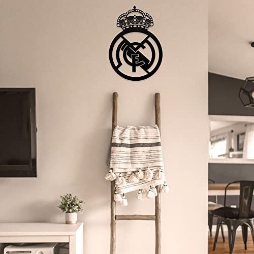 DIGIDU | Cuadro Escudo R.Madrid Madera, Decoración Moderna para Hogar, Habitación, Salón, Regalo Original para Entrenador de Futbol.