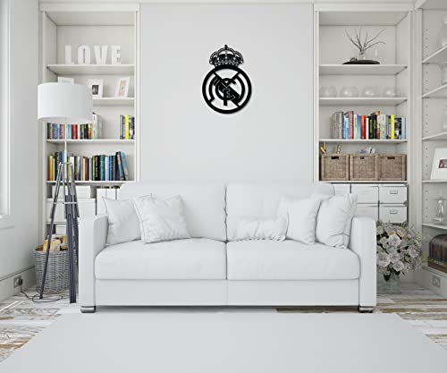 DIGIDU | Cuadro Escudo R.Madrid Madera, Decoración Moderna para Hogar, Habitación, Salón, Regalo Original para Entrenador de Futbol.